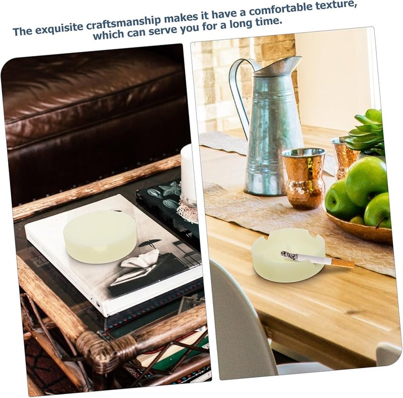 فانزاك توهج في الظلام صينية سجائر سيليكون مستديرة مع غطاء صينية رماد سطح المكتب المحمولة - Image 3